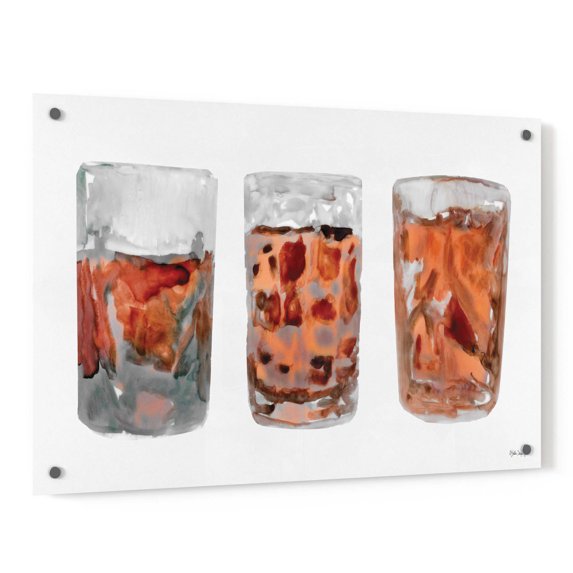 Epic Art 'Bourbon Glasses 2' by Stellar Design Studio, Acrylic Glass Wall Art, 36"x24"