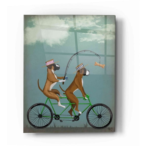 Epic Art 'Boxer Tandem' by Fab Funky Acrylic Glass Wall Art, 16"x24"