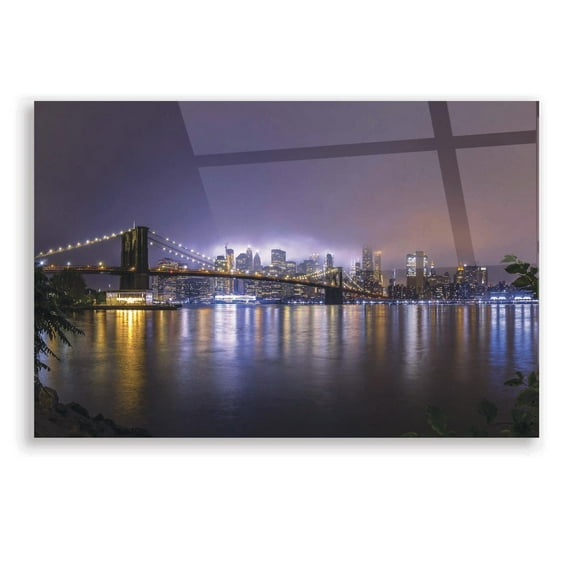 Epic Art 'Bright Lights Of New York II' by Nicklas Gustafsson Acrylic Glass Wall Art, 36"x24"
