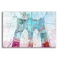 thumbnail image 1 of Epic Art 'Brooklyn Bridge in Blue and Red' by Irena Orlov, Acrylic Glass Wall Art, 16"x12", 1 of 8