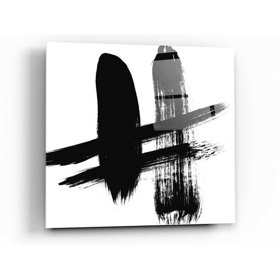 Epic Art 'Brushstrokes V' by Linda Woods, Acrylic Glass Wall Art, 24"x24"