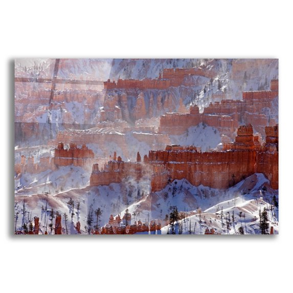 Epic Art 'Bryce Telephoto Snow' by Mike Jones, Acrylic Glass Wall Art, 24"x16"