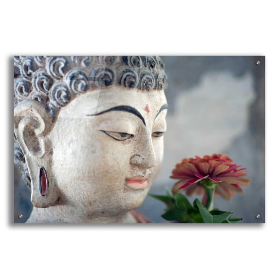 Epic Art 'Buddha Flower' by Elena Ray, Acrylic Glass Wall Art, 36"x24"