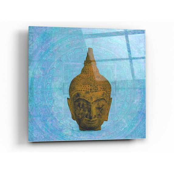 Epic Art 'Buddha on Blue' by Elena Ray Acrylic Glass Wall Art, 36"x36"