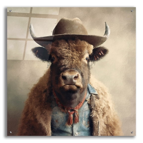 Epic Art 'Buffalo Bill'  by Sean Parnell Acrylic Glass Wall Art, 36" x 36"