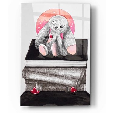 Epic Art 'Bunny's Books ' by Avery Multer, Acrylic Glass Wall Art, 12"x16"