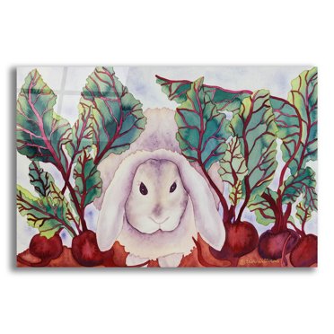 Epic Art 'Bunny with Beets' by Carissa Luminess, Acrylic Glass Wall Art, 16"x12"
