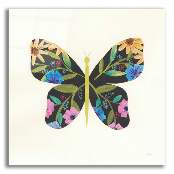 Epic Art 'Butterfly Garden I by Courtney Prahl, Acrylic Glass Wall Art, 12"x12"