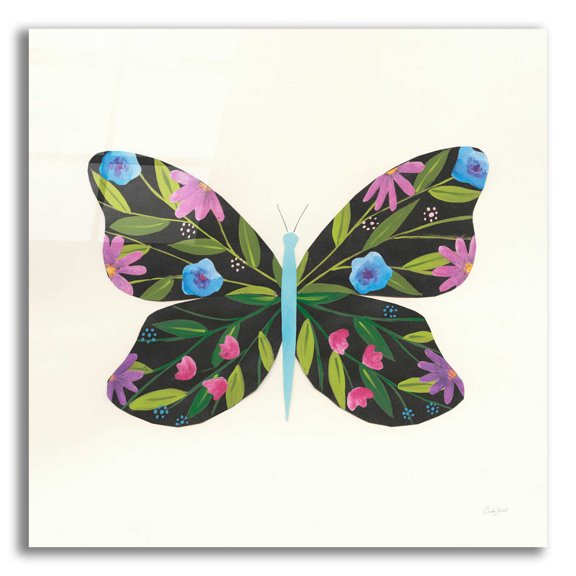 Epic Art 'Butterfly Garden III by Courtney Prahl, Acrylic Glass Wall Art, 12"x12"