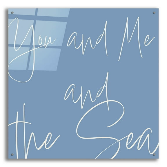 Epic Art 'By the Beach V' by Sarah Adams, Acrylic Glass Wall Art, 36"x36"