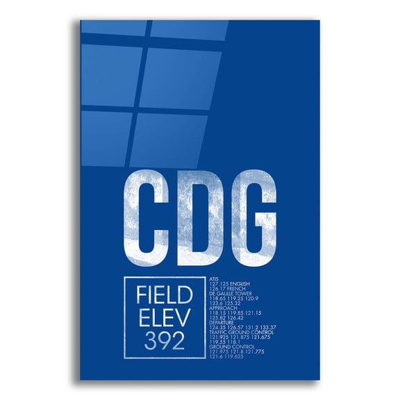 Epic Art 'CDG ATC' by O8 Left, Acrylic Glass Wall Art, 16"x24"