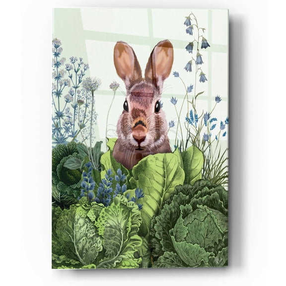 Epic Art 'Cabbage Patch Rabbit 6' by Fab Funky, Acrylic Glass Wall Art, 12"x16"