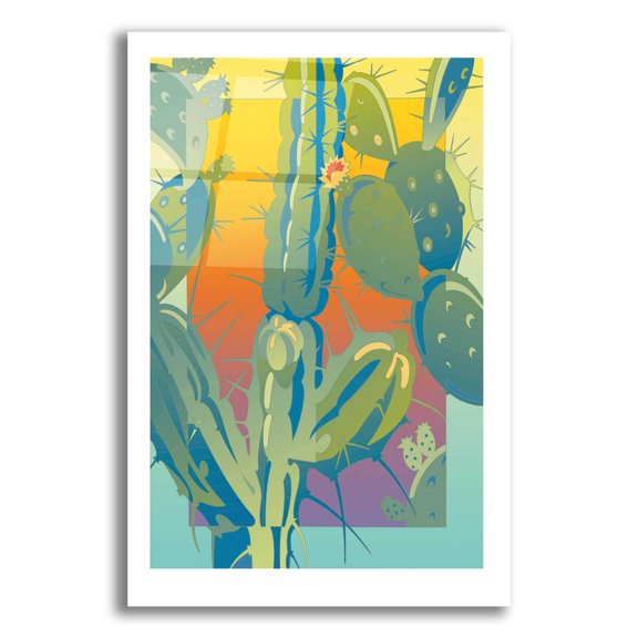 Epic Art 'Cactus' by David Chestnutt, Acrylic Glass Wall Art, 12"x16"