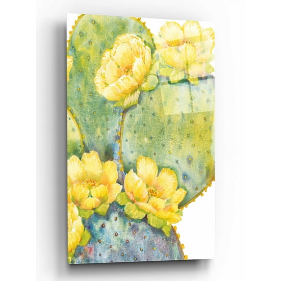 Epic Art 'Cactus on Silver II' by Tim O'Toole, Acrylic Glass Wall Art, 16"x24"