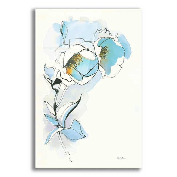 Epic Art 'Carols Roses 2 Blue'  by Shirley Novak Acrylic Glass Wall Art, 12" x 16"