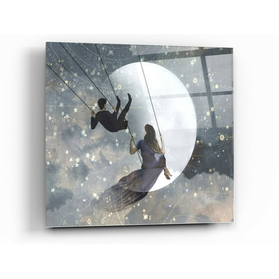 Epic Art 'Celestial Love II' by Victoria Borges Acrylic Glass Wall Art, 36"x36"