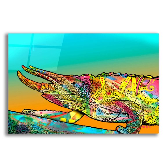 Epic Art 'Chameleon' by Dean Russo, Acrylic Glass Wall Art, 16"x12"