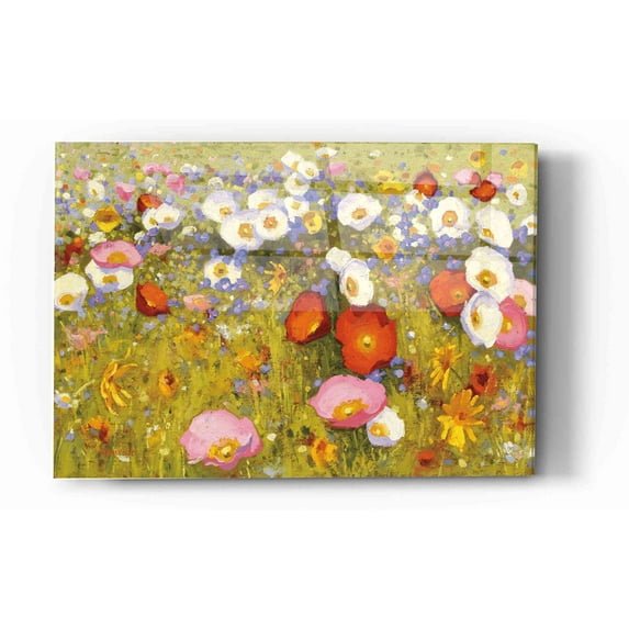 Epic Art 'Champ de Fleur III' by Shirley Novak, Acrylic Glass Wall Art, 16"x24"