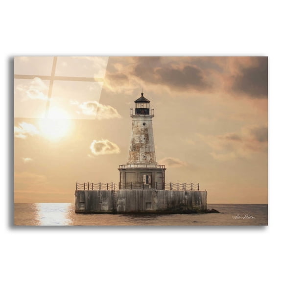 Epic Art 'Charity Shoal Lighthouse' by Lori Deiter, Acrylic Glass Wall Art, 24"x16"