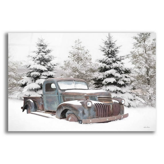 Epic Art 'Chevy at the Tree Farm' by Lori Deiter Acrylic Glass Wall Art, 24"x16"
