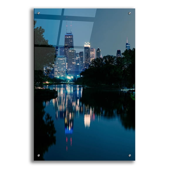 Epic Art 'Chicago Blue Reflection' by Epic Portfolio Acrylic Glass Wall Art, 24" x 36"