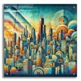 thumbnail image 1 of Epic Art 'Chicago Skyline Abstract' by Rey Klimt Acrylic Glass Wall Art, 24" x 24", 1 of 8