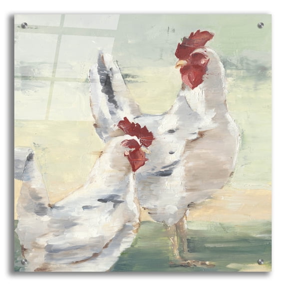 Epic Art 'Chicken Run' by Ethan Harper Acrylic Glass Wall Art, 24" x 24"