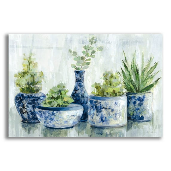 Epic Art 'Chinoiserie Plants Bright' by Silvia Vassileva, Acrylic Glass Wall Art, 24"x16"