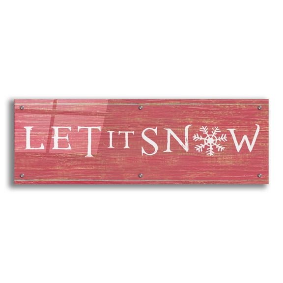 Epic Art 'Christmas Affinity I Red' by James Wiens, Acrylic Glass Wall Art, 36"x12"