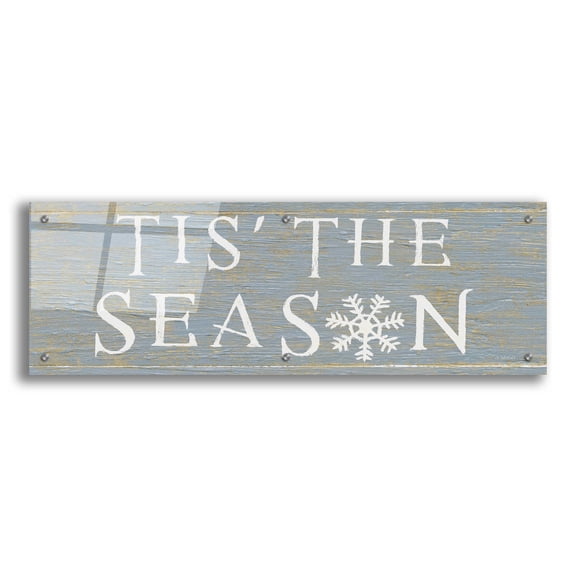 Epic Art 'Christmas Affinity IV Grey' by James Wiens, Acrylic Glass Wall Art, 36"x12"