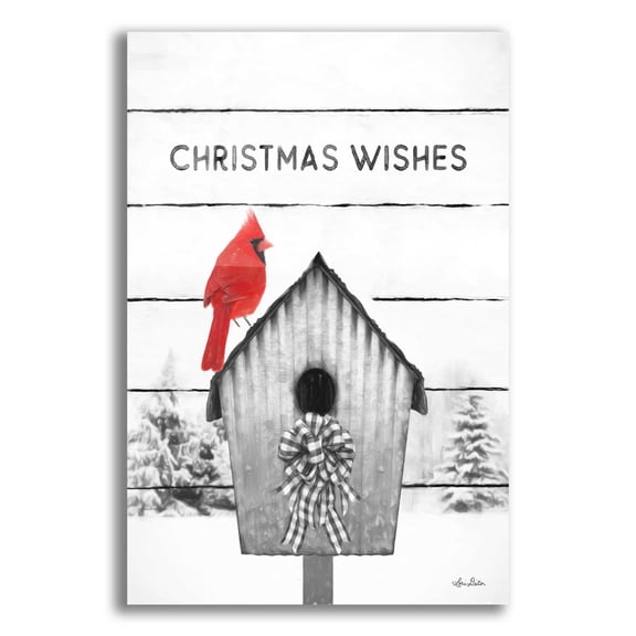 Epic Art 'Christmas Birdhouse' by Lori Deiter Acrylic Glass Wall Art, 12"x16"