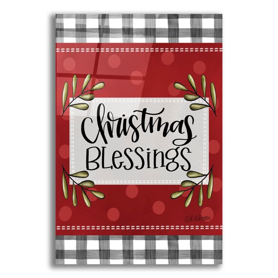 Epic Art 'Christmas Blessings' by L. Larson, Acrylic Glass Wall Art, 12"x16"