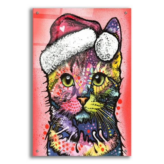 Epic Art 'Christmas Cat' by Dean Russo, Acrylic Glass Wall Art, 24"x36"