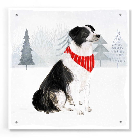 Epic Art 'Christmas Cats & Dogs II' by Victoria Borges, Acrylic Glass Wall Art, 24"x24"