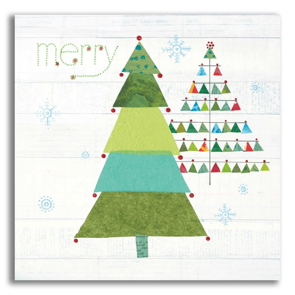 Epic Art 'Christmas Patchwork I' by Courtney Prahl, Acrylic Glass Wall Art, 12"x12"