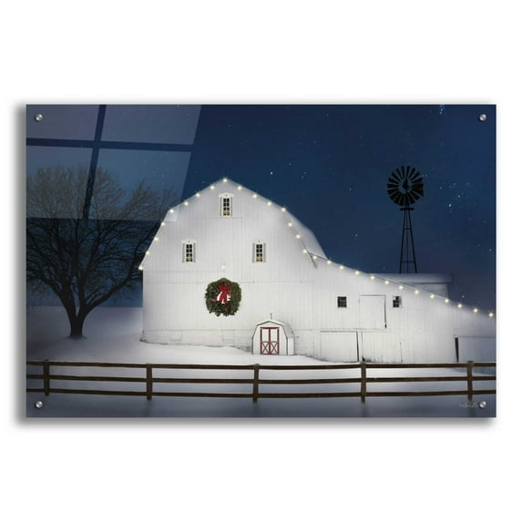 Epic Art 'Christmas Starry Night' by Lori Deiter Acrylic Glass Wall Art, 36"x24"