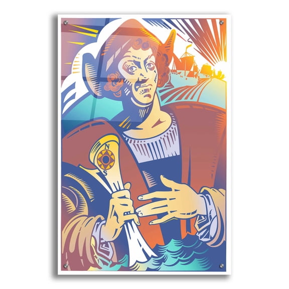 Epic Art 'Christopher Columbus' by David Chestnutt, Acrylic Glass Wall Art, 24"x36"