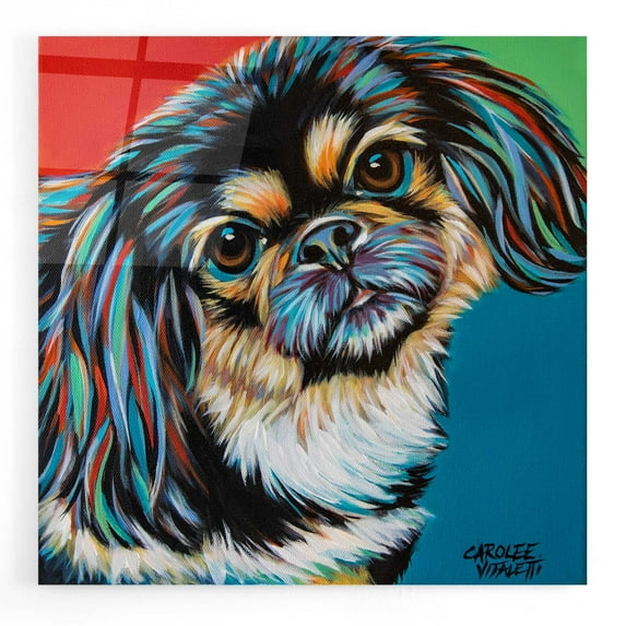 Epic Art 'Chroma Dogs IV' by Carolee Vitaletti, Acrylic Glass Wall Art, 12"x12"