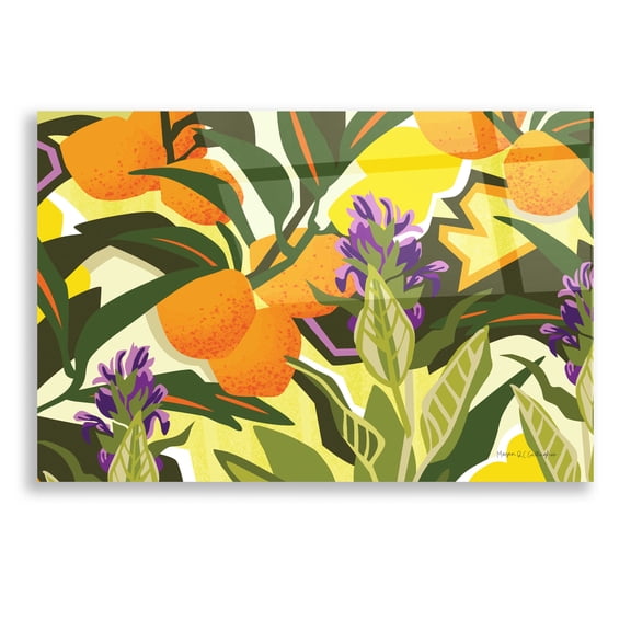 Epic Art 'Citrus Sage I' by Megan Gallagher, Acrylic Glass Wall Art, 16"x12"