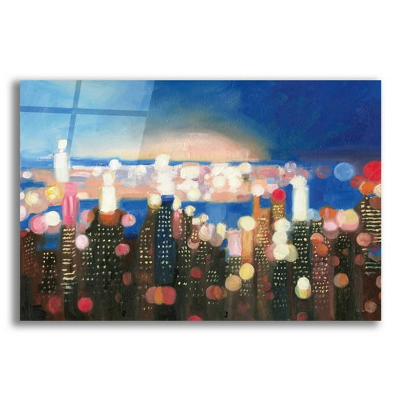 Epic Art 'City Lights' by James Wiens, Acrylic Glass Wall Art, 24"x16"