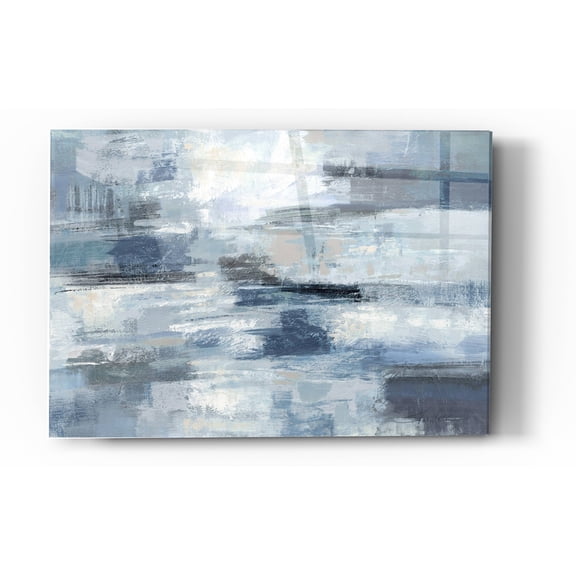Epic Art 'Clear Water Indigo and Gray' by Silvia Vassileva, Acrylic Glass Wall Art, 24"x36"