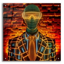 Epic Art 'Club Portrait' by Rey Klimt Acrylic Glass Wall Art, 24" x 24"