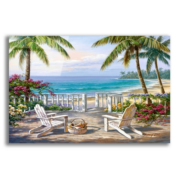 Epic Art 'Coastal View' by Sung Kim, Acrylic Glass Wall Art, 16"x12"