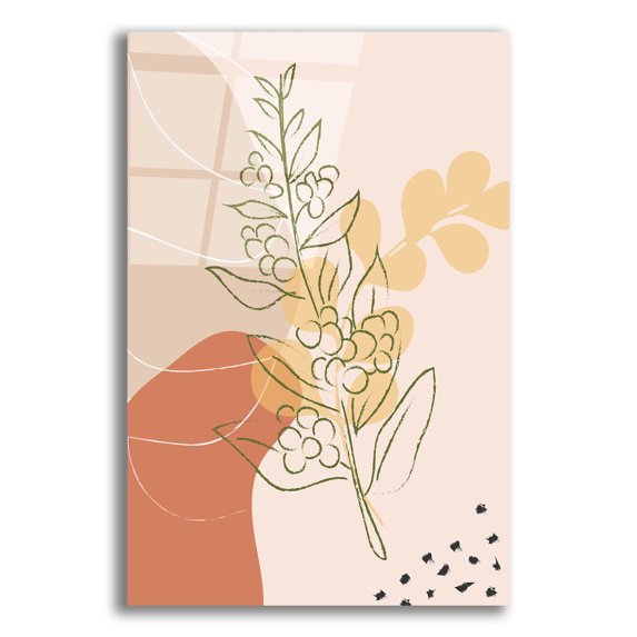 Epic Art 'Coffee Branch Abstract Shapes' by Sabrina Balbuena, Acrylic Glass Wall Art, 16"x24"