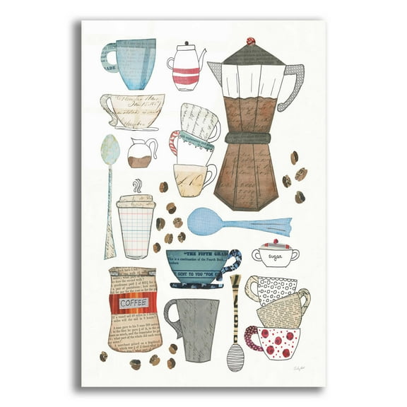 Epic Art 'Coffee Chart I v2' by Courtney Prahl, Acrylic Glass Wall Art, 12"x16"