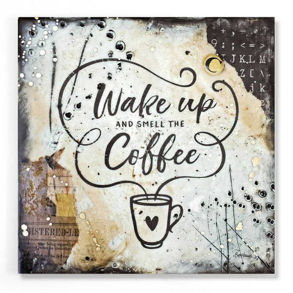 Epic Art 'Coffee Love 3' by Britt Hallowell, Acrylic Glass Wall Art, 24"x24"