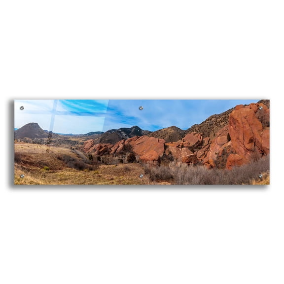 Epic Art 'Colorado Red Rocks Panorama' by Epic Portfolio Acrylic Glass Wall Art, 36" x 12"