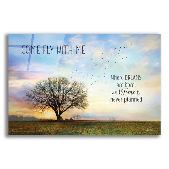 Epic Art 'Come Fly with Me' by Lori Deiter Acrylic Glass Wall Art, 16"x12"