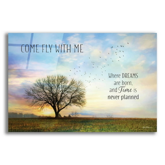 Epic Art 'Come Fly with Me' by Lori Deiter Acrylic Glass Wall Art, 16"x12"