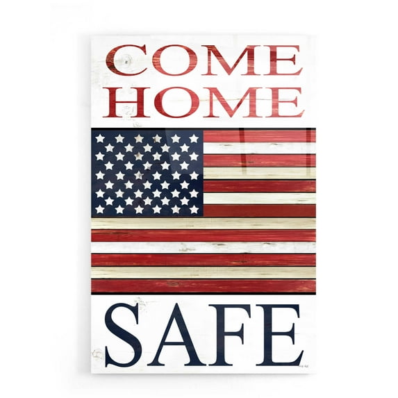 Epic Art 'Come Home Safe Patriot' by Cindy Jacobs, Acrylic Glass Wall Art, 16"x24"
